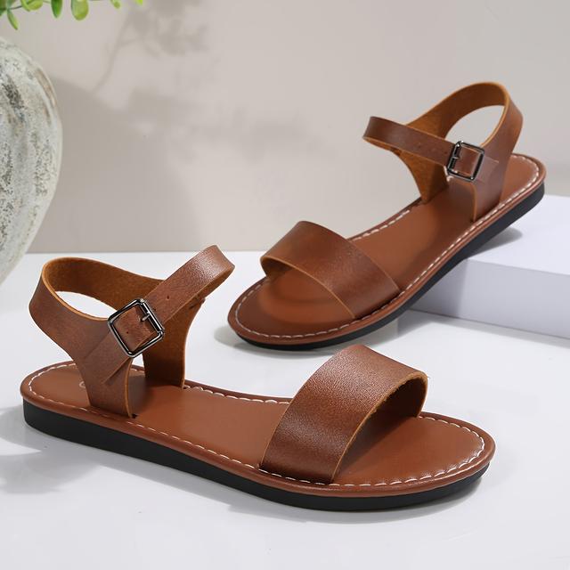 TEMU Nuevas sandalias casuales para mujer, transpirables, de punta abierta, con tiras cruzadas y suelas planas, calzado de mujer