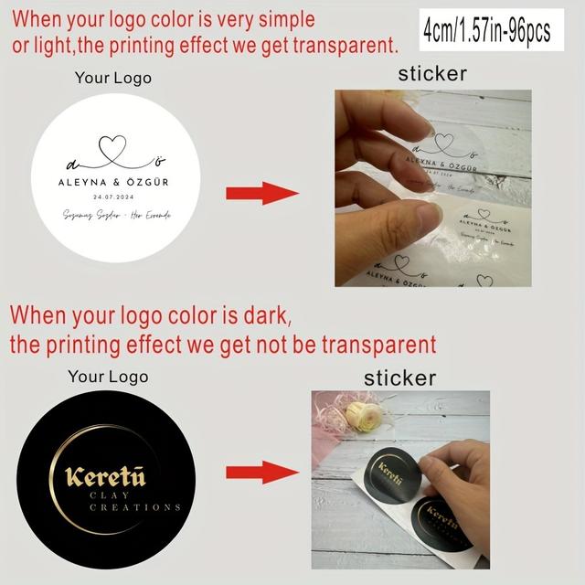 TEMU Customizable Paper Stickers - Choose Your Size: 3cm, 4cm, 4.9cm, 6cm - Personalize With Or Image For Weddings & More, Custom Stickers