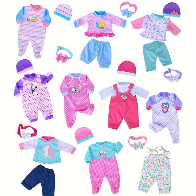 TEMU This Set Includes 10 Outfits And Additions For Dolls Measuring 14-16 Inches And 43cm/17 Inches, Perfect As A Christmas Gift For Children Aged 3 To 12