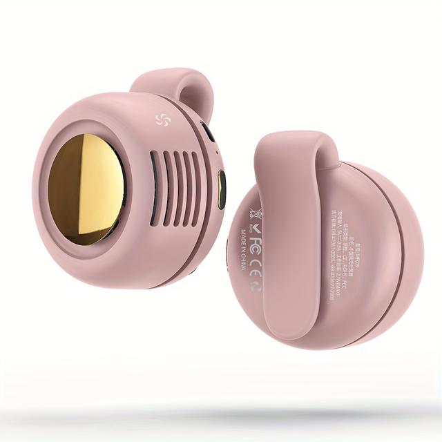 TEMU Creative Portable Fan With - Long 66min, Usb Rechargeable, Compact & Lightweight For Indoor/outdoor Use, Summer Cooling Accessory, Fan For Waist, Indoor Cooling, , Durable Plastic