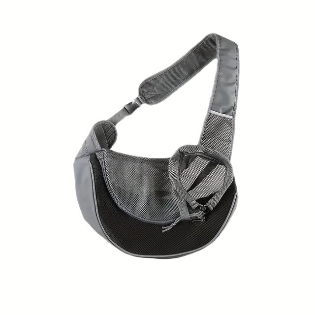 TEMU Breathable Mesh Dog Sling Carrier - Comfortable Pet Travel Bag With Adjustable Strap & Zipper Closure, Lightweight & Hands- For , Dog Carrier Bag