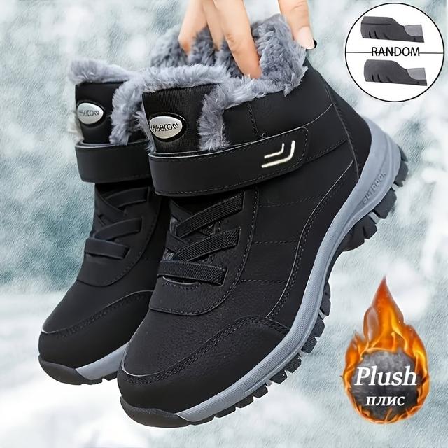 TEMU Damen Winter Fleece gefütterte warme Schuhe, bequeme Outdoor Camp Footwear für mittelalte , rutschfeste Sportschuhe.