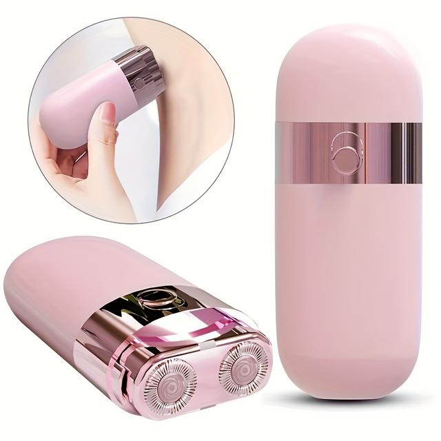 TEMU 1pc Painless Removal Shaver For Women, Floating Curved Heads, Led Light, Use For Arms, Armpits, Bikini, Back, Aaa Battery Operated (not Included)