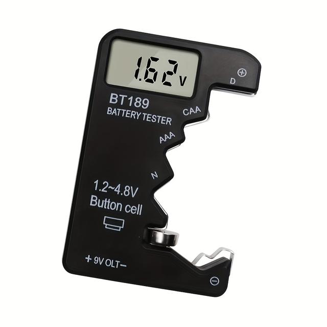 TEMU Bt189 Digital Battery Tester Lcd Display Aa/aaa/9v/1.5v Button Cell Battery Capacity Check Detector Diagnostic Tool