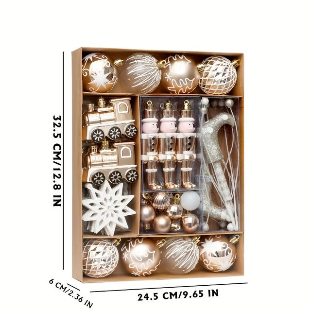 TEMU Juego de Bolas para Árbol de Navidad, 50 PCS Adornos Colgantes para Árbol de Navidad, Decoraciones Coloridas para Fiestas, y Celebraciones Navideñas