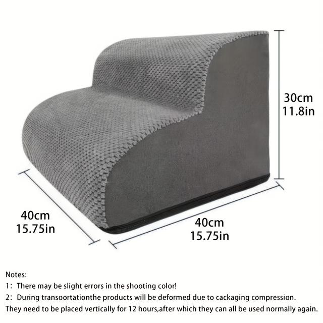 TEMU 小型犬用ペット階段 - 取り外し可能な洗えるグレーファ付きフォームパッド、滑り止めステップで高齢・怪我をしたペットのためのソファ/ベッド登り補助、2025年ベストセラー、小型犬用ペット階段、ペットアシスト、モダンペットアクセサリー、耐久性抜群