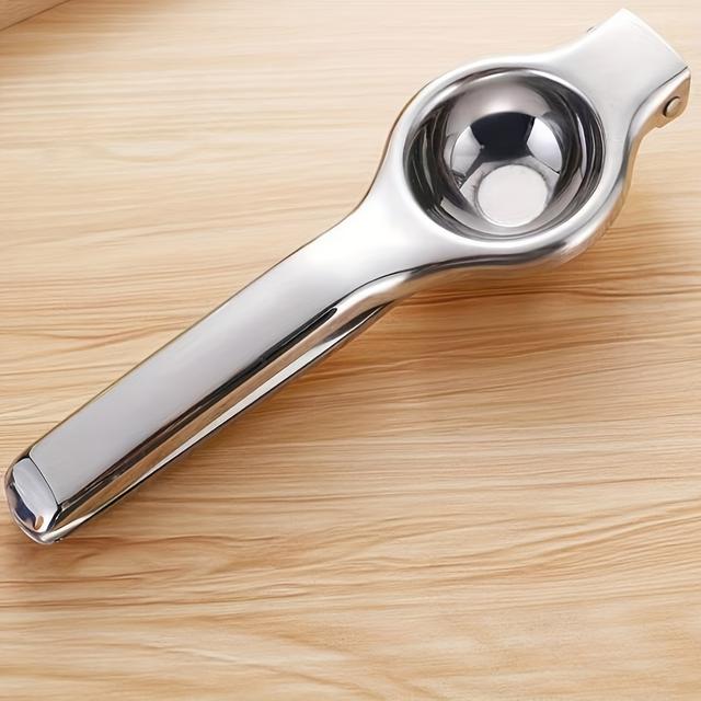 TEMU 1pc Stainless Steel Manual Citrus Juicer, Durable Lemon Orange Squeezer With Handle, Suitable For Home And Juice