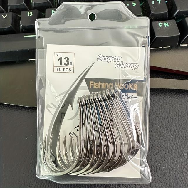 TEMU 10 piezas/bolsa Señuelo de atún pesado, anzuelo para esturión y , anzuelo de pesca chino, herramientas de pesca, adicionales de acero inoxidable