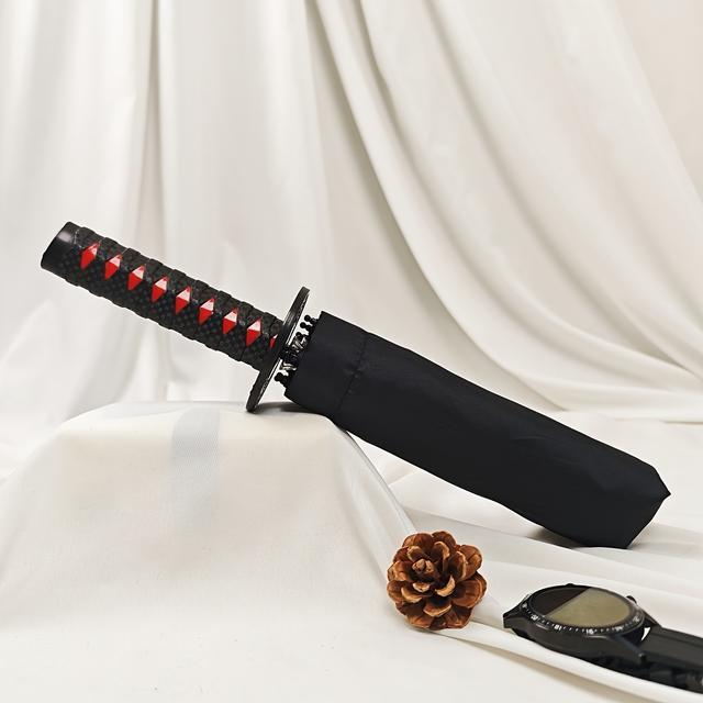 TEMU Umbrella Manual Trifolho Criativo Novo com de Espada, Disponível em Cores. É Perfeito para no Dia do Pai, Halloween, Natal, Dia dos Namorados de São Patrício