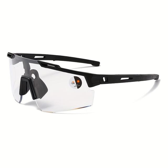 TEMU 1pc Of Half-frame Photochromic Glasses Suitable For Men And Women, Sporty Cycling Glasses With Trendy Colorful Frames.