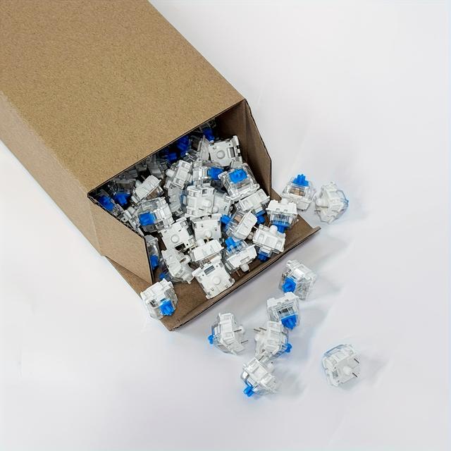 TEMU 100pcs Azul Práctico - Stem Hot-Swappable, y Haga , para Juegos, Escritura e Uso de Oficina, Mejora DIY Teclado Mecánico, Sonido Satisfactorio al Presionar y