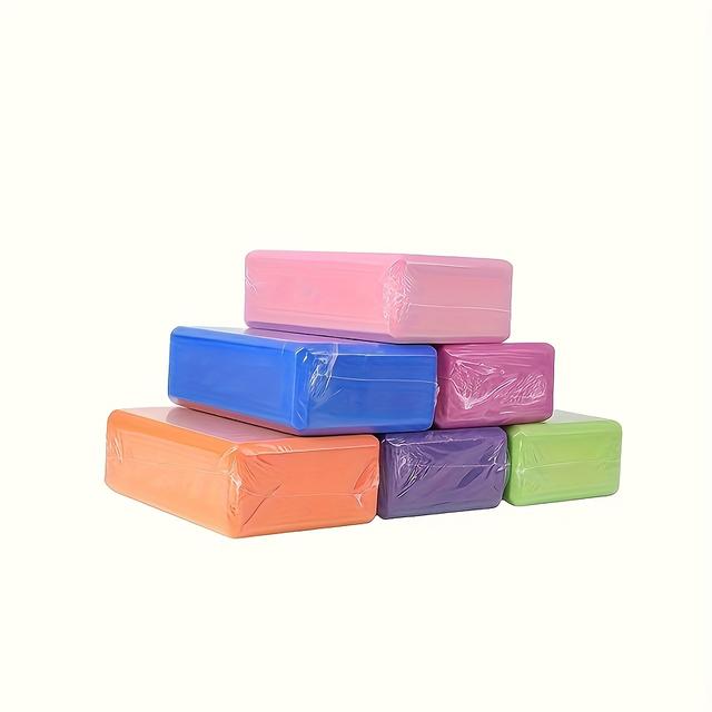 TEMU 6pcs Vibrant Foam Yoga Brick Set - Soft, Grip-enhancing, For Yoga, Pilates, Stretching & Workouts - Ideal For Beginners & Home Exercises