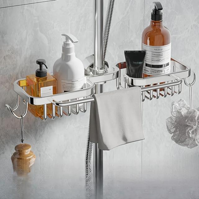 TEMU 1 Bathroom Storage Rack, Shower Head Organizer Basket, Suitable For Bathroom And Kitchen Faucet