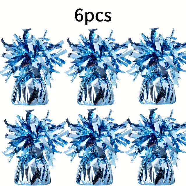 TEMU 6pcs Light Blue Balloon Weights For Party Decorations, Table Decorations And , Great For Birthdays, Award Parties, Graduations