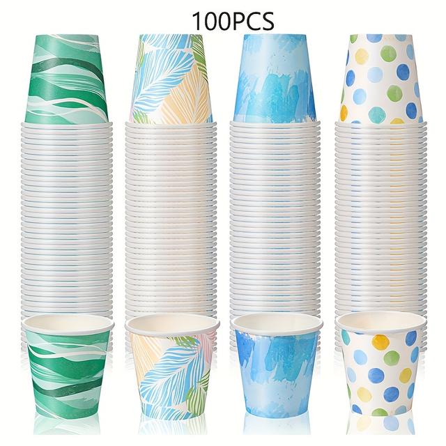 TEMU [100/200/300/600 Pack] 3 Oz Paper Cups, Single-use Bathroom Cups, Small Mouthwash Cups, Espresso Cups, Single-use Drinking Cups For Parties, Picnics, Bbqs, Travel,