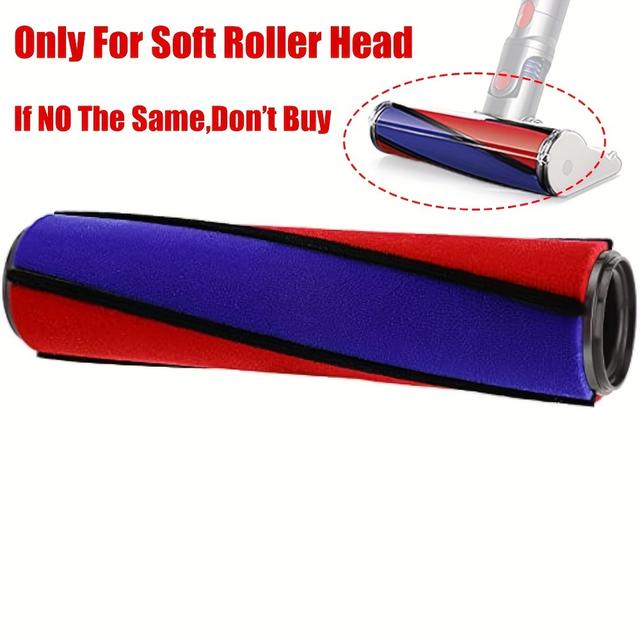 TEMU 1pc, Replacement Soft Roller, Suitable For V6 V7 V8 V10 V11 Vacuum Cleaners, Compatible With Fluffy Head, Part Number 966488-01, Only For Fluffy Brush Heads, Cleaning Supplies