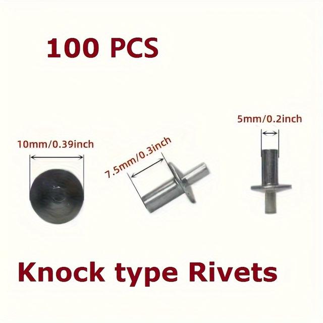 TEMU 100pcs Alloy Drive Rivets Blind Drive Rivet Half Round Head Core Piercing Fasteners Rivets, Percussion Head Core Rivets, Percussion Expansion Rivets, Half Round Head Core Rivets