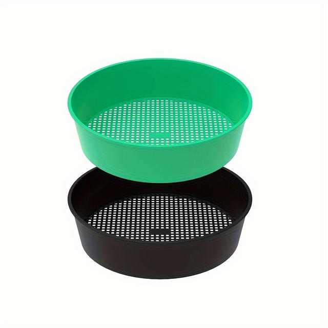 TEMU 2er-Set Garten-Sand- und Erd-, ein runder Kunststoff-Sieb zum Sieben von Erde, Sand und kleinem Kies, ideal für Gartenarbeiten im