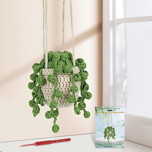TEMU Kit de Crochê para Iniciantes, Kit de Início com Plantas em Vasos Penduradas e Instruções -a- e Tutoriais em Vídeo - Kit Completo de Crochê para Decoração