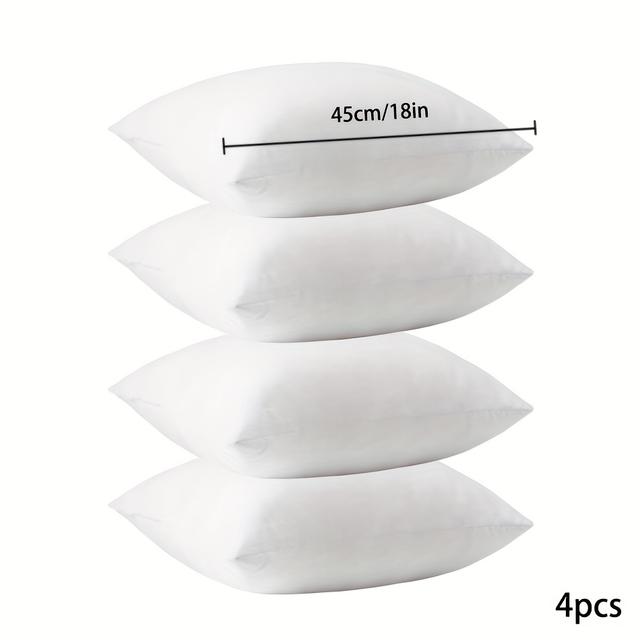 TEMU 2/4 szt. Wkładów do poduszek na sofy lub łóżka, dekoracyjne poduszki na sofy i do sypialni - Białe kwadratowe wkładki do poduszek, odpowiednie do poszew na poduszki i wystroju domu