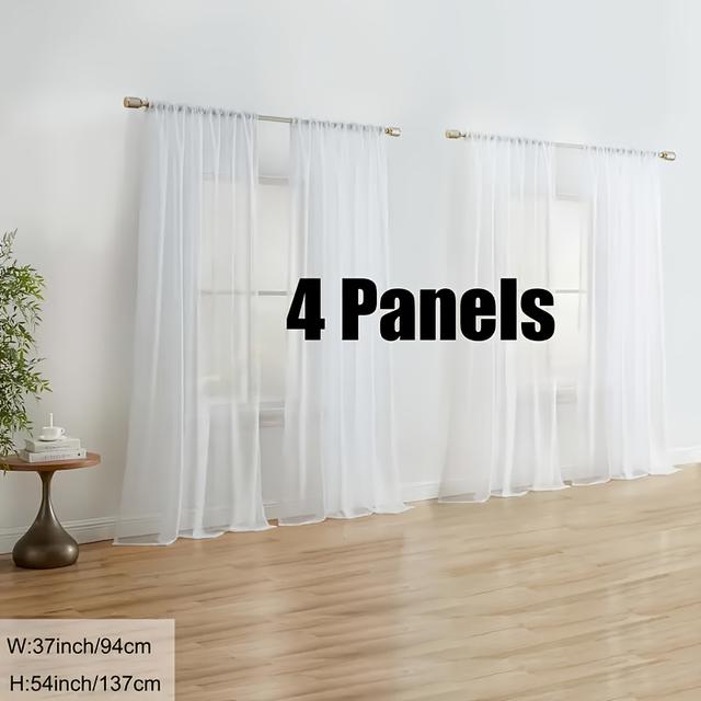 TEMU Colección de paneles de cortina translúcida, diseñados para filtrar , ideales para ventanas en comedores, dormitorios y salas de estar