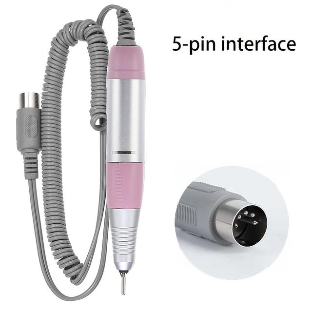 TEMU Professional Electric Nail Drill Handle With 5-core Nail Drill Machine - 35000rpm Motor, Brushed Power Suitable For Manicure, Pedicure, Nail Art Polish & Grinding