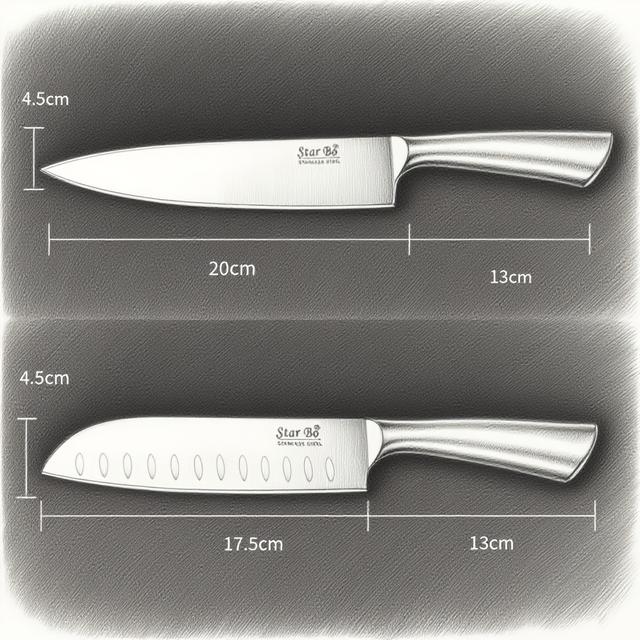 TEMU キッチン専用馬蹄形ハンドルサントクーシェフナイフ、ローカルデリバリー対応！日常の肉切りやプロのシェフが食材を扱うのに最適。手が簡単に扱える実用的で耐久性抜群