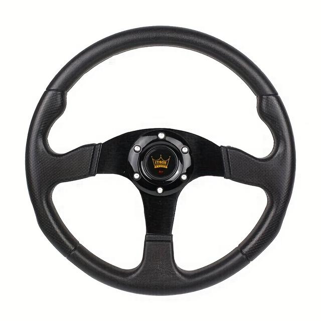TEMU Universal Car Sport Steering Wheel - Racing Universal 14inch Pu Steering Wheel - Stylish & - Ergonomic Grip - Accessories