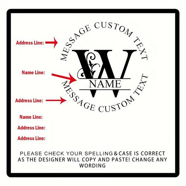 TEMU طابع عنوان الإرجاع التلقائي القابل للتخصيص بألوان متنوعة، 5 خيارات حبر، جسم مستدير، سهل الاستخدام، تصميم عنوان للإرجاع والبريد والصناعات اليدوية، طابع عنوان