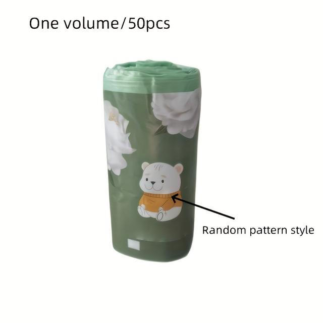 TEMU 1rolls/50pcs Or1rolls/100pcs Count Scented Trash Bags - 2.64 Gallon Camellia Scent, Heavy Duty Kitchen Garbage Bags, Leak-proof Drawstring, Suitable For Bathroom, Office, Living Room, Dining Room