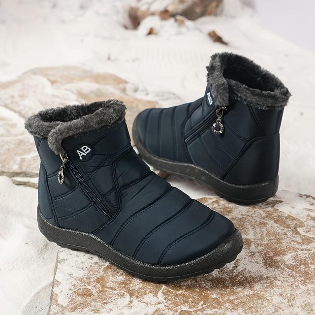 TEMU New Winter Warm Women's Snow Boots With Side Zipper