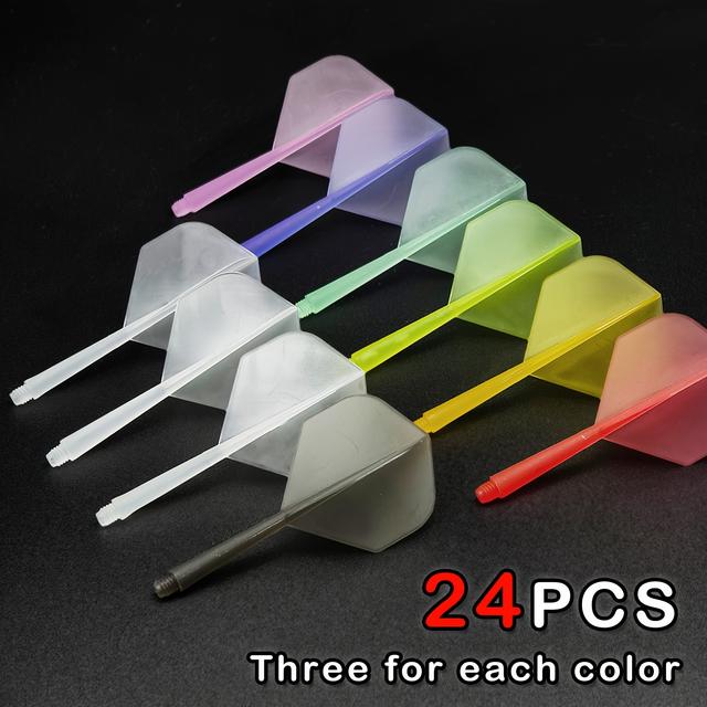 TEMU 24pcs/set - 2ba One-piece High- Dart Flights - High-hardness Pom Dart Flights - 8 Colors For Mixing - Resistant To Deformation - Enhances Accuracy