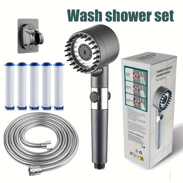 TEMU Chuveiro de Mão de Pressão com Filtro para Água , , de , Fácil Instalação, Mangueira de 2 Metros, Cartuchos de Filtro Para uso na duche