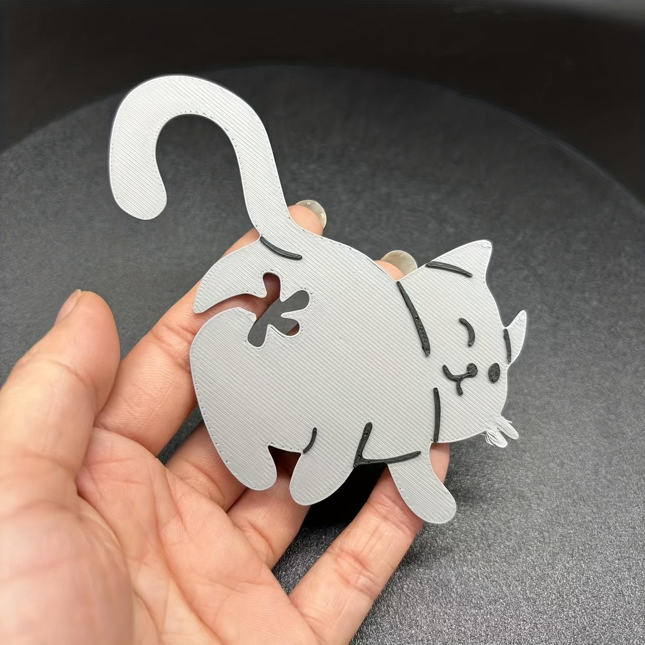 TEMU 1pc 3d Printed Cat Bread Clip - 3d Printed Gadget, Plastic Bag Holder, Cute Animal Storage Accessory, Decor Gift, Lightweight Design, Must-have For Pet Lovers
