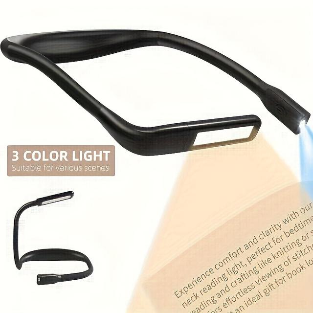 TEMU Led Neck Reading Light Rechargeable, Book Light For Reading In Bed, 3 Colors, 9 Brightness Levels, Lightweight Comfortable Design, Long Lasting, Perfect For Knitting, Crafting, Camping