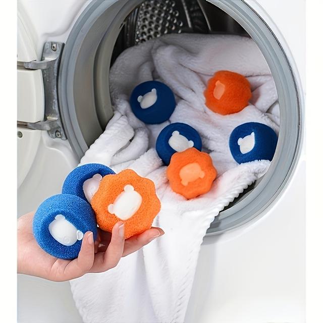 TEMU 12pcs Pet Hair Remover For Laundry, Reusable Washing Machine Lint Balls, Non-electric Fabric Shedding Filter, Durable Lint Trap For Fur Removal