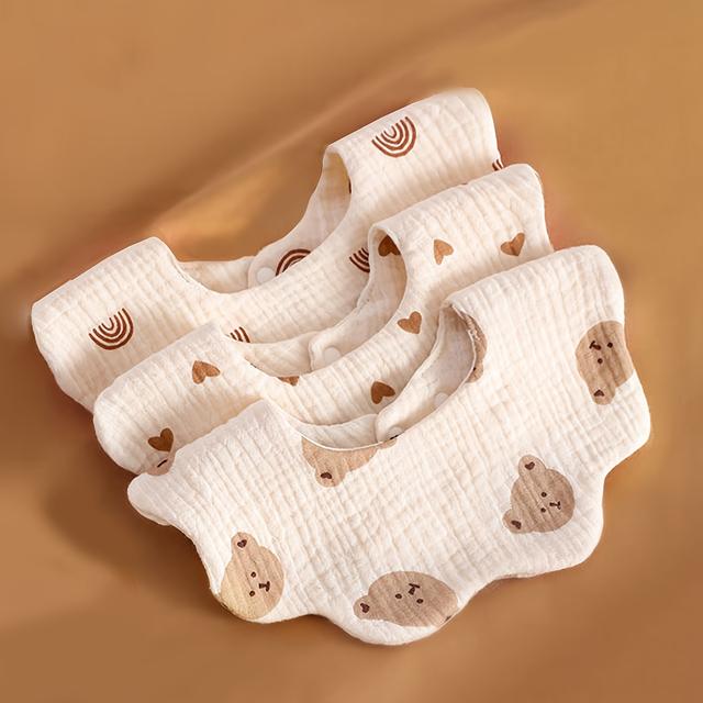 TEMU 3 Stück verstellbare Kinderlätzchen, 6-lagige atmungsaktive -Lätzchen