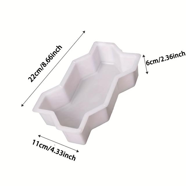 TEMU Diy Wave-shaped Concrete Mold For Stepping Stones - Reusable Brick Making Tool For Garden, Patio & Lawn
