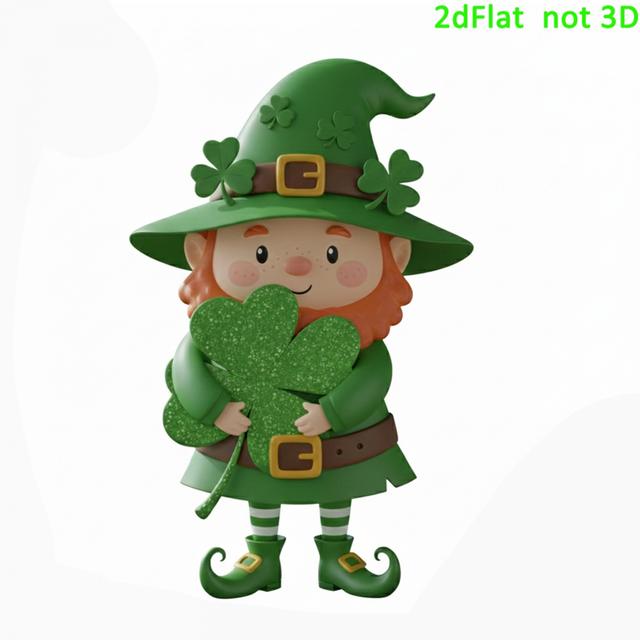 TEMU Irish Leprechaun Figurine Holding Shamrock Design Cute Green Gnome Decor - Adorable Irish Style, Sturdy Craft, Perfect For Desktop, Home And Yard Decor, Ideal For 's Day Celebrations