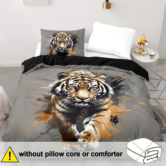 TEMU Juego de Ropa de Cama /3 Piezas Nórdica Animal Decoración Dormitorio Habitación de Invitados Estampado 2D Bohemia ( 1 Nórdica + 1/2 Fundas de Almohada Sin Relleno)