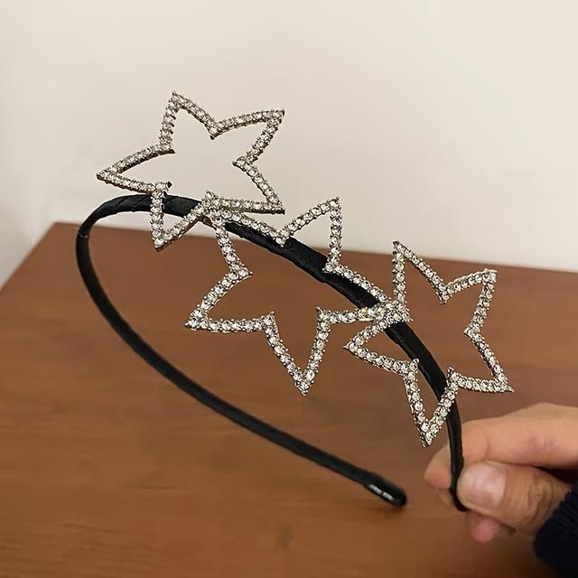 TEMU طوق شعر Y2K على شكل نجمة مجوفة للنساء، إكسسوار عصري وراقي وراقي للرأس لعام 2024