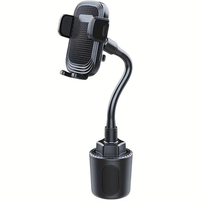 TEMU Soporte para Teléfono de Coche con Cuello de Flexible - Compatibilidad con y el Portavasos, Diseño Rotativo