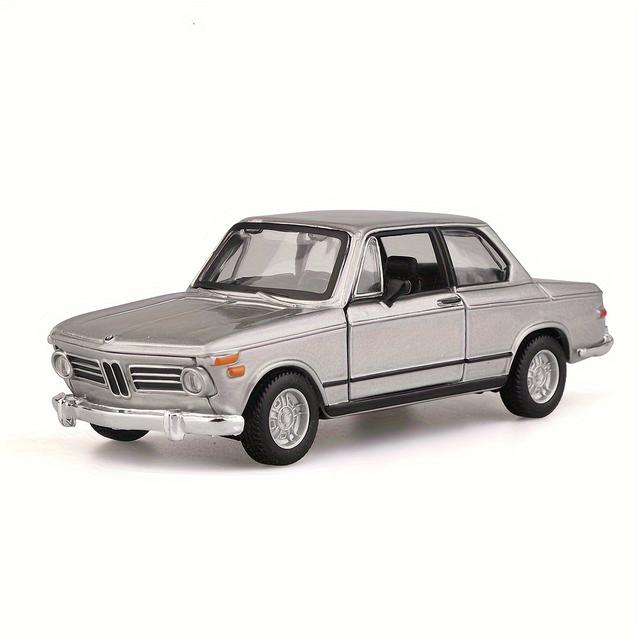 TEMU Burago Simulation 1:32 Alloy For 2002tii (1972) Car Model, Children's Toy Car Ornament, Rebound Car Model, Can Open Door, Boy's Toy, Birthday Gift