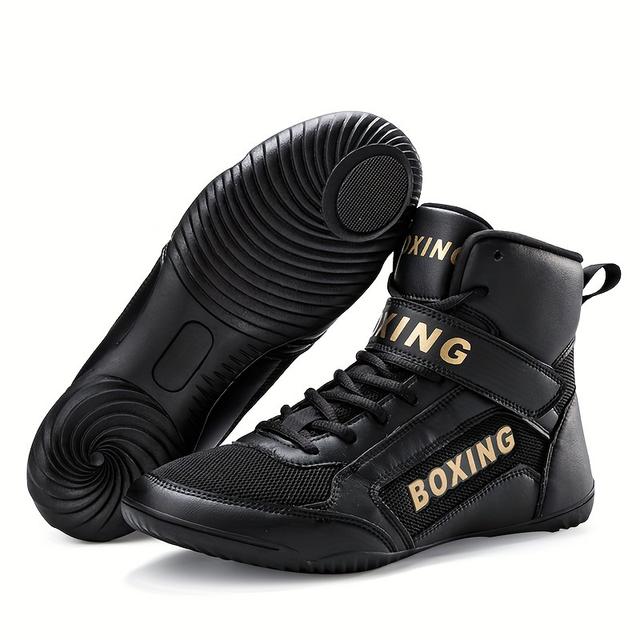 TEMU Herren Profi High Top Boxschuhe, Bequeme Rutschfeste Strapazierfähige Schnürschuhe Mit Atmungsaktivem Wrestling Für Herren Im Freien, Zu Jeder Jahreszeit