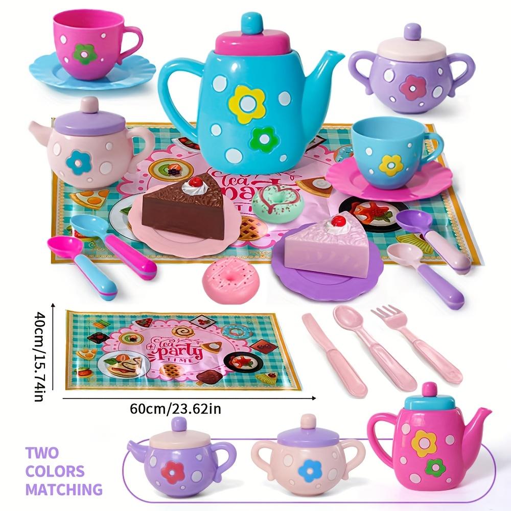TEMU Tea Party Set For Little Girls, Pretend Teapot Set, Princess Play Kitchen Toy With Teapot, Cup For Birthday Easter Gift Kids