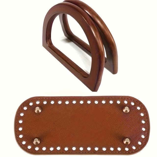 TEMU 3pcs Faux Leather Craft Handbag Making Kit With D-shaped Handle, Sturdy Bottom, 3 Colors , Suitable For Handmade Enthusiasts To Make Bag Parts, Handbag Making Kit, Bottom