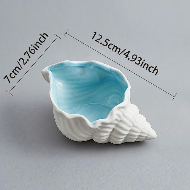 TEMU Njcharms Handmade Ceramic Seashell Starfish Conch Clam Tray, Creative Storage Bowl Jewelry Plate For Bracelet Earring Necklace Candy Container, Suitable For Home Decoration, Jewelry Trays