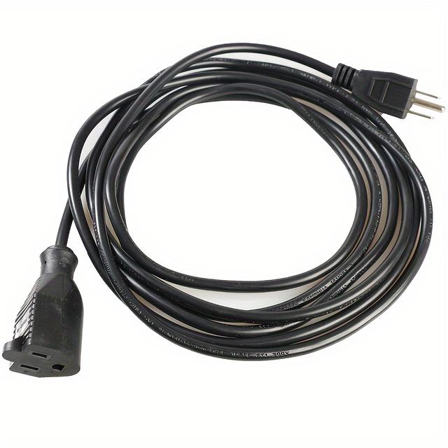 TEMU Cable de extensión de 3 una de 10 pies, 18AWG 10 amperios 5-15P de de CA doméstico a cable de alimentación de de cuchilla 5-15R. de corriente de vehículos eléctricos, cable de doméstico.