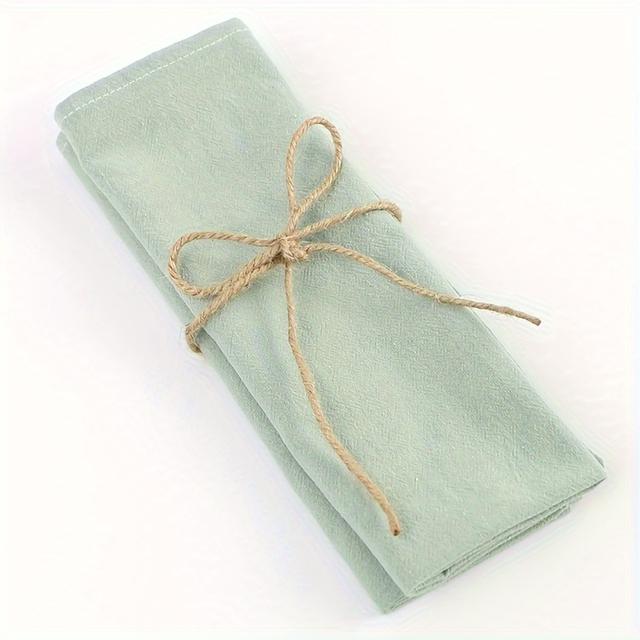 TEMU 20pcs Light Dinner Napkins, 30x45cm Washable Cloth Napkins With Hemmed For Weddings, Birthdays, Gatherings, Rustic Table Decor