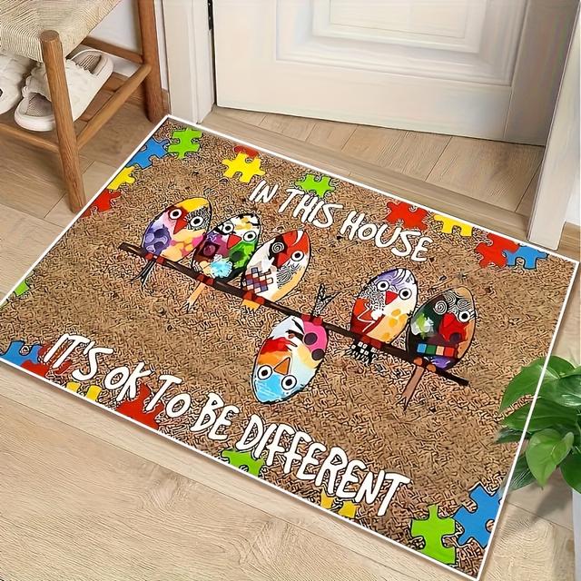 TEMU Design Doormat - Machine Washable, Entryway Mat, Decorative Mat, Suitable For Home, Bedroom, Kitchen, Hallway